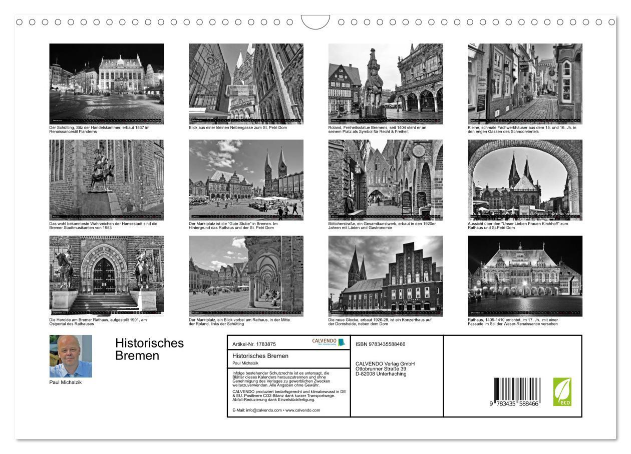 Bild: 9783435588466 | Historisches Bremen (Wandkalender 2025 DIN A3 quer), CALVENDO...