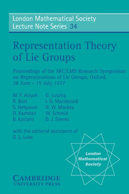 Cover: 9780521226363 | Representation Theory of Lie Groups | M. F. Atiyah (u. a.) | Buch