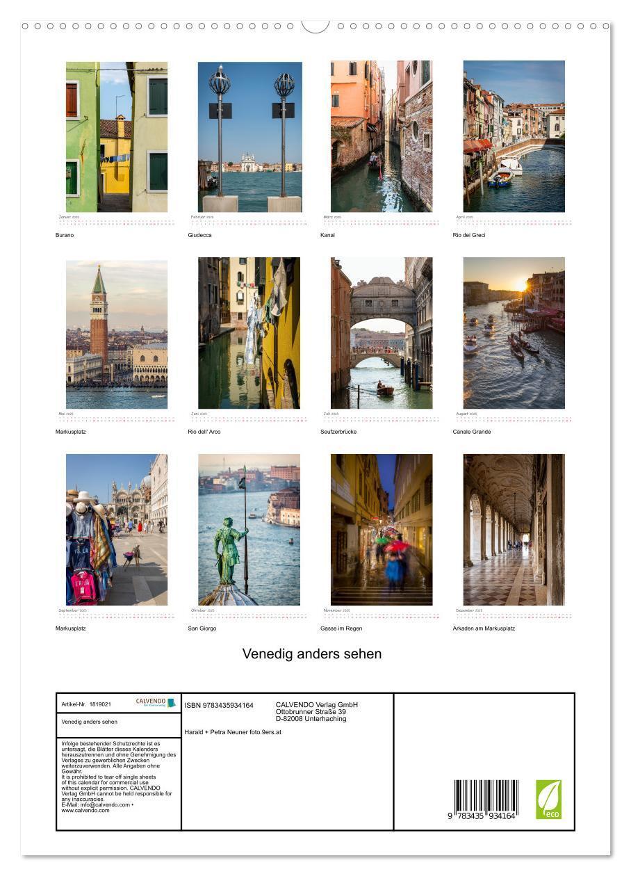 Bild: 9783435934164 | Venedig anders sehen (Wandkalender 2025 DIN A2 hoch), CALVENDO...