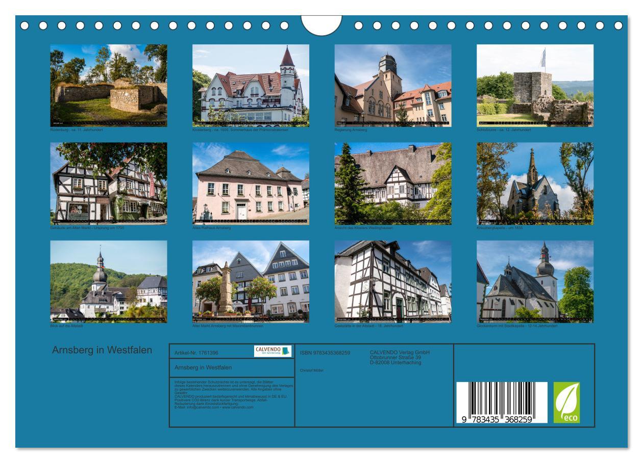 Bild: 9783435368259 | Arnsberg in Westfalen (Wandkalender 2025 DIN A4 quer), CALVENDO...