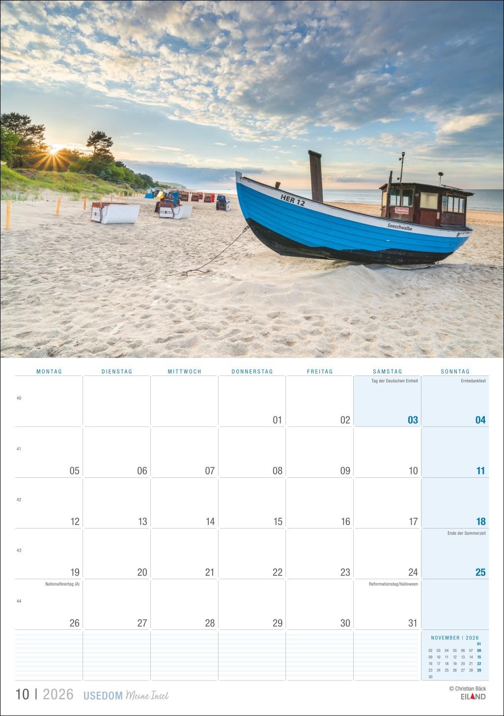 Bild: 9783964023957 | Usedom ...meine Insel Kalender 2026 | Eiland | Kalender | 13 S. | 2026