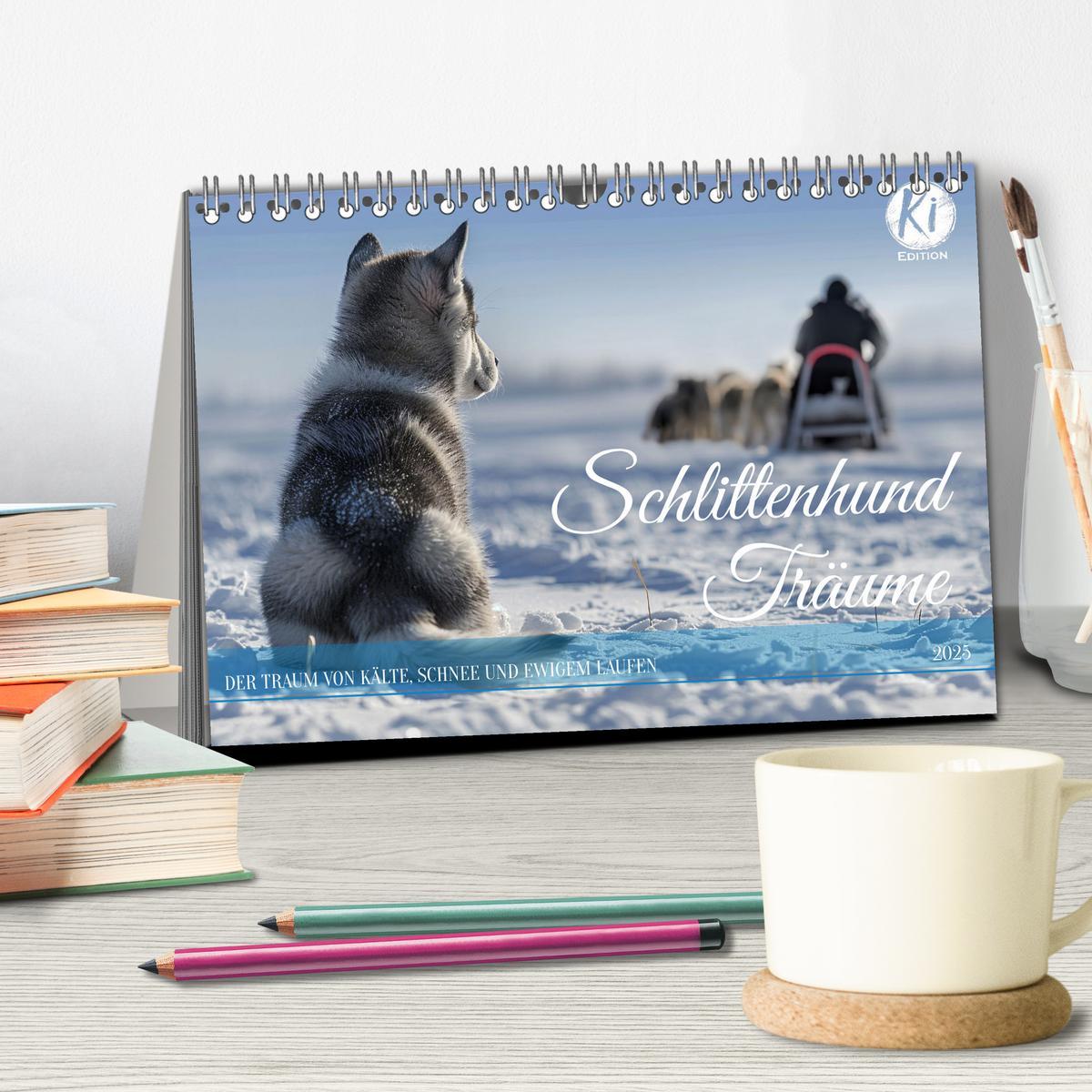 Bild: 9783383831348 | Schlittenhund Träume (Tischkalender 2025 DIN A5 quer), CALVENDO...