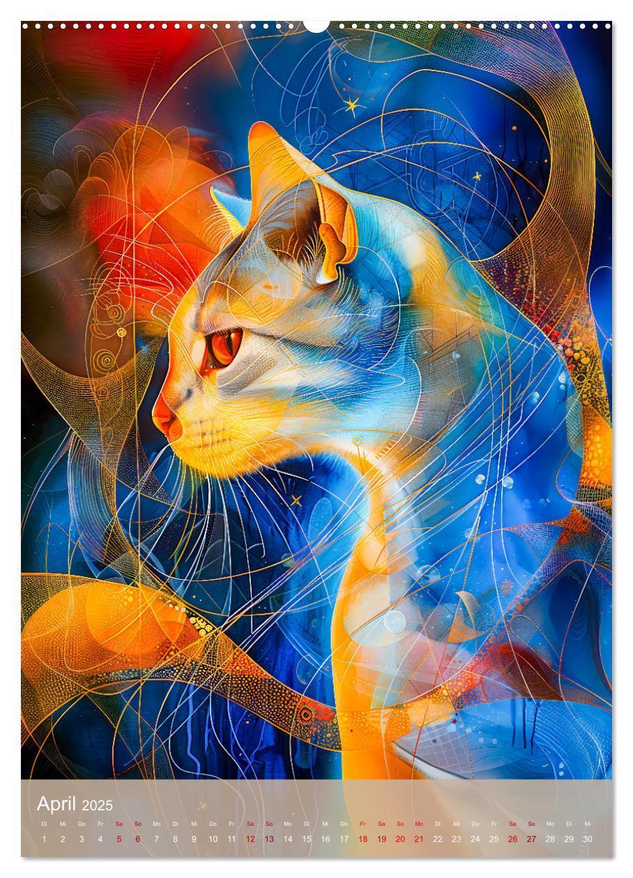 Bild: 9783457172193 | Astrale Katzen - Abstrakte Kunst für Katzenliebhaber (Wandkalender...