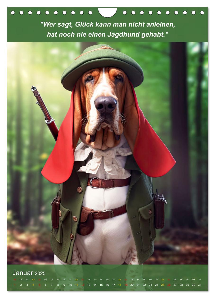 Bild: 9783435967759 | Lustige Jagdhunde mit Jägerlatein (Wandkalender 2025 DIN A4 hoch),...