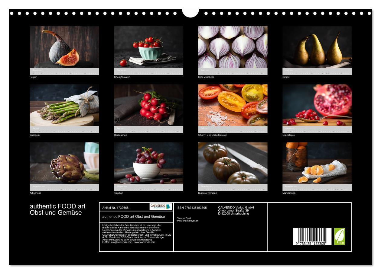 Bild: 9783435153305 | authentic FOOD art Obst und Gemüse (Wandkalender 2025 DIN A3 quer),...