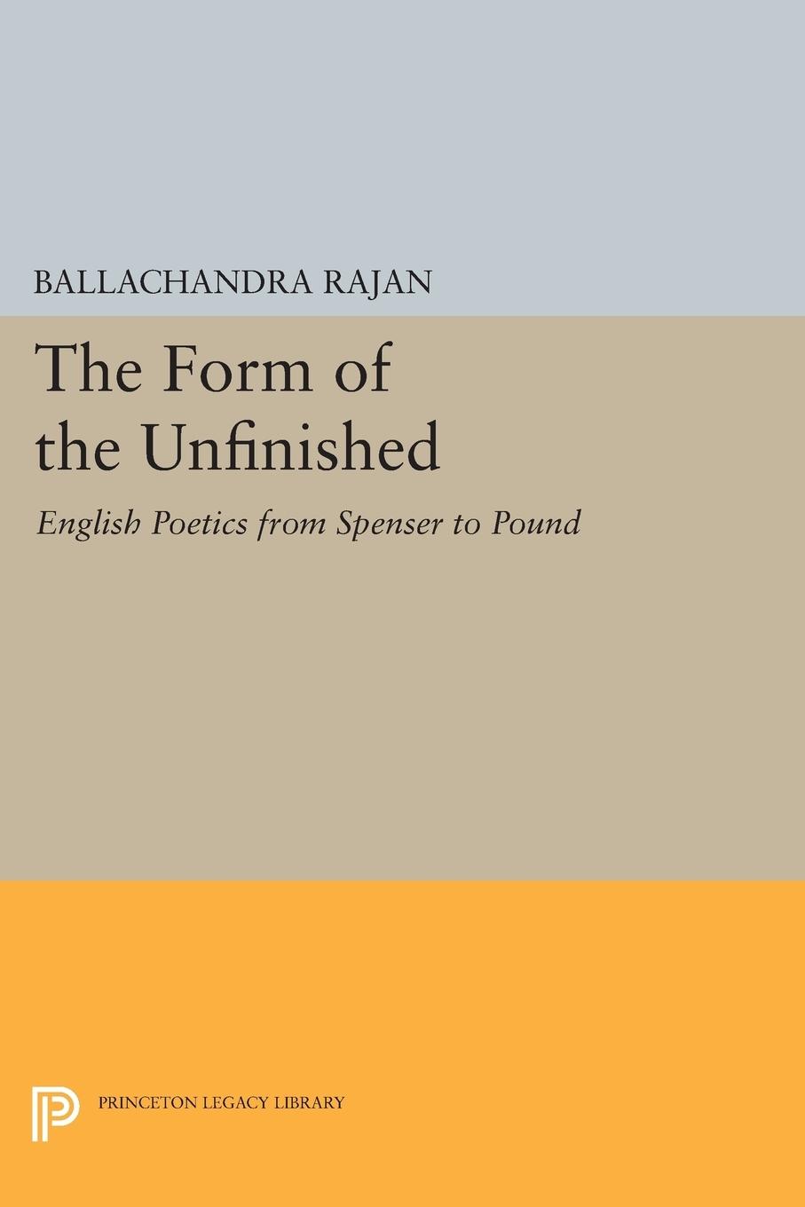 Cover: 9780691611600 | The Form of the Unfinished | English Poetics from Spenser to Pound