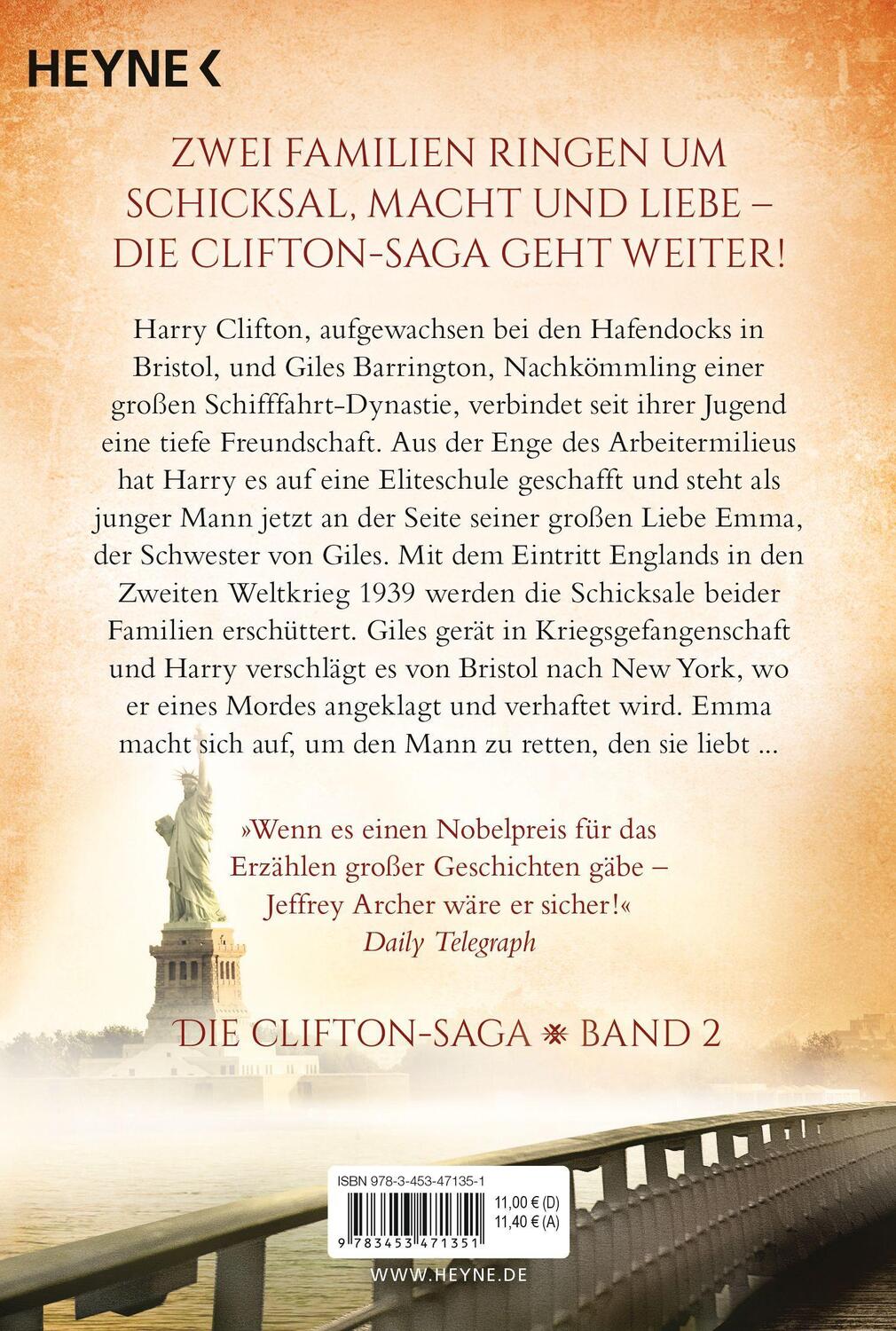 Bild: 9783453471351 | Das Vermächtnis des Vaters | Die Clifton Saga 02 - Roman | Archer