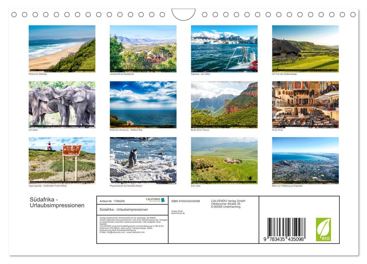 Bild: 9783435435098 | Südafrika - Urlaubsimpressionen (Wandkalender 2025 DIN A4 quer),...