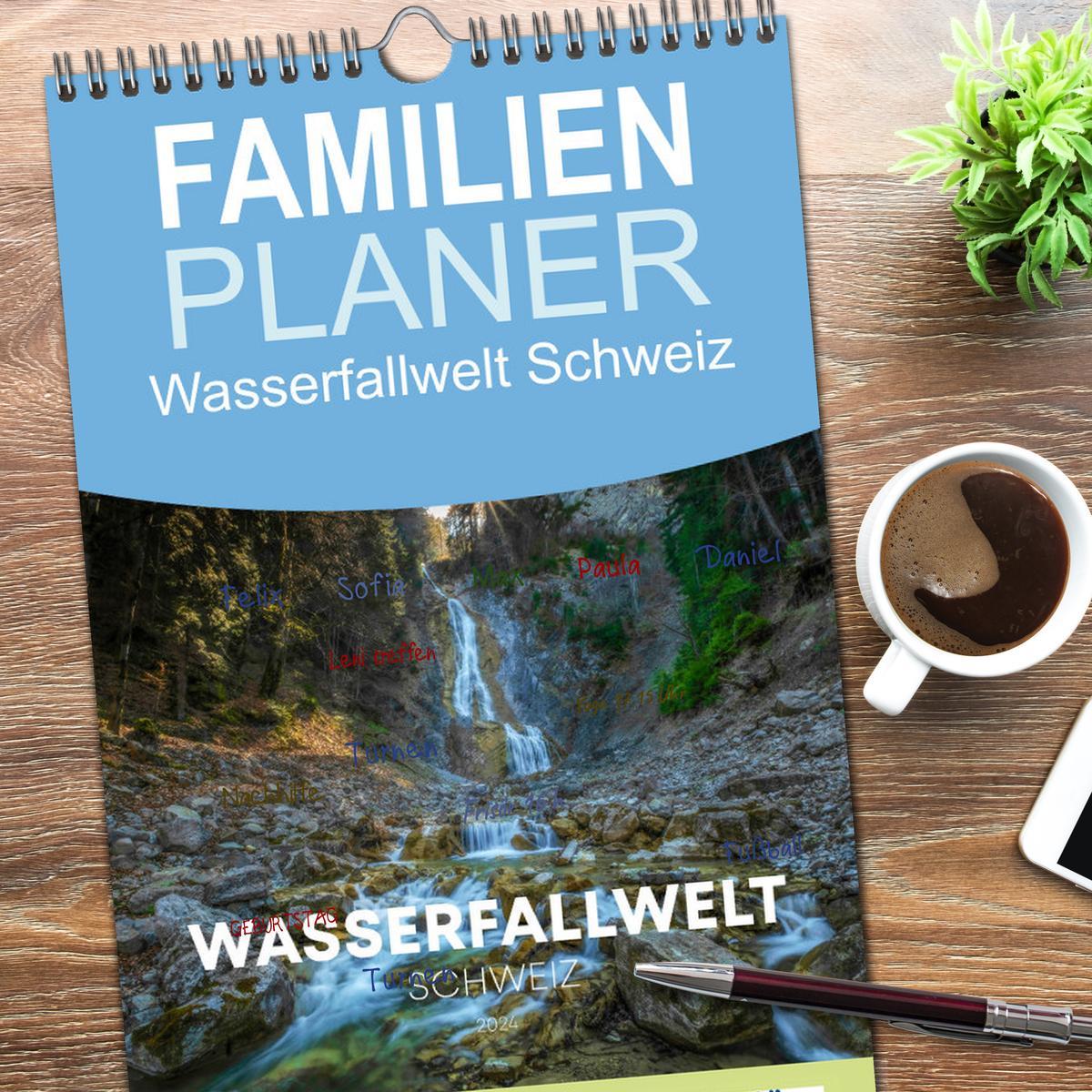 Bild: 9783457132463 | Familienplaner 2025 - Wasserfallwelt Schweiz mit 5 Spalten...