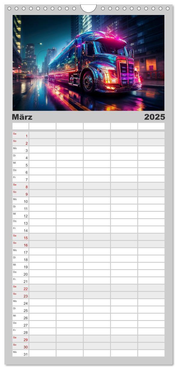 Bild: 9783457092958 | Familienplaner 2025 - Truck Fantasien mit 5 Spalten (Wandkalender,...