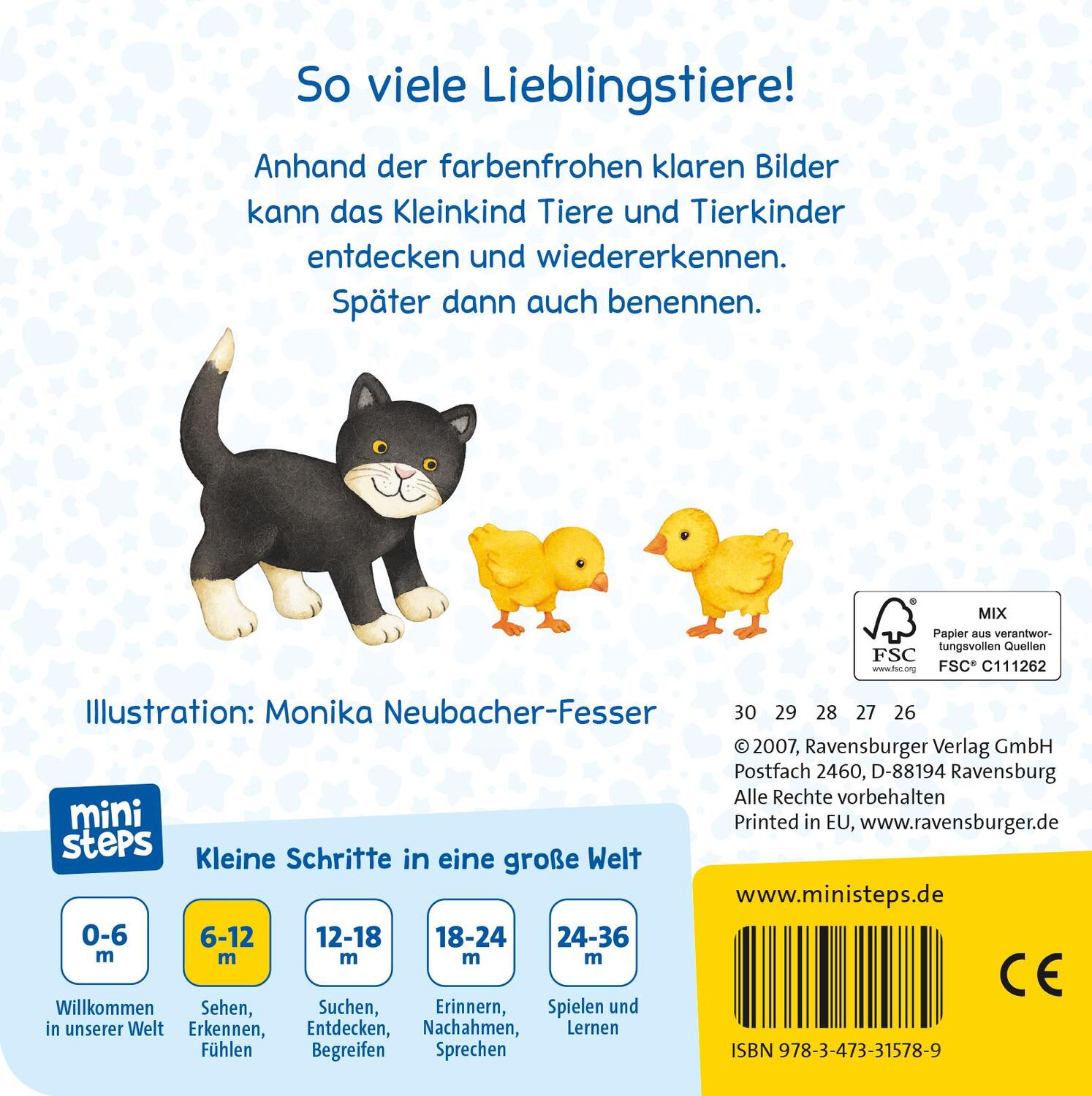 Rückseite: 9783473315789 | ministeps: Meine allerersten Tiere | Ab 6 Monaten | Buch | 20 S.