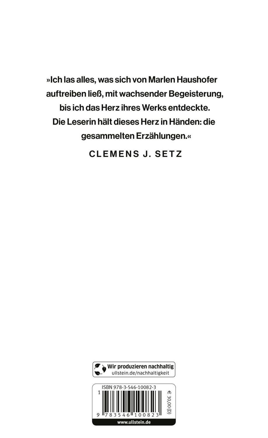 Rückseite: 9783546100823 | Gesammelte Erzählungen | Marlen Haushofer | Buch | 800 S. | Deutsch