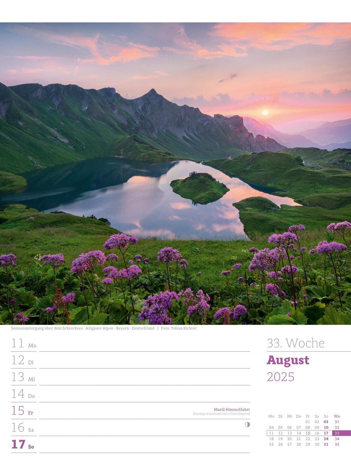 Bild: 9783838435022 | Faszination Alpenwelt - Wochenplaner Kalender 2025 | Kunstverlag