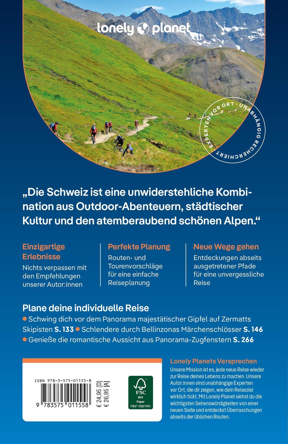 Rückseite: 9783575011558 | LONELY PLANET Reiseführer Schweiz | Kerry Walker (u. a.) | Taschenbuch