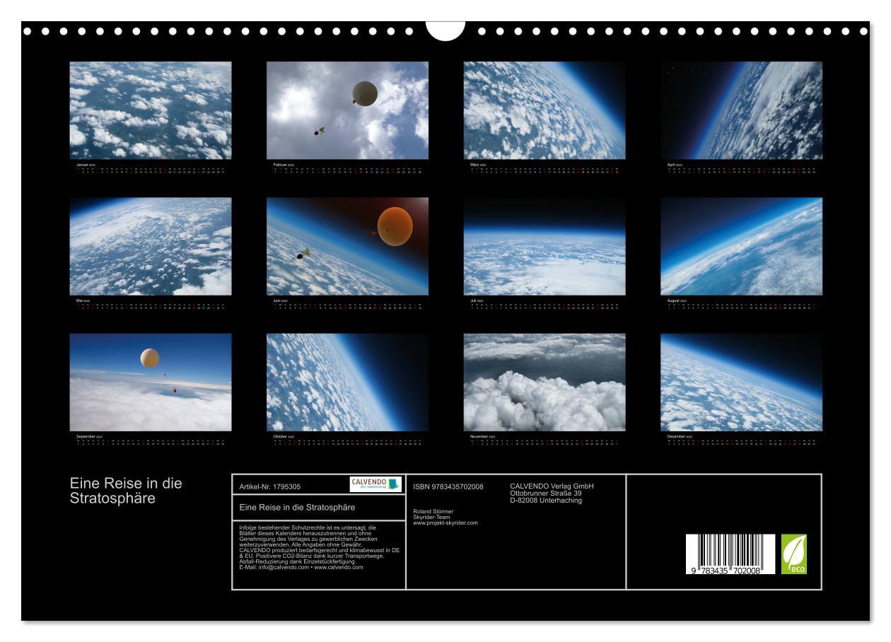 Bild: 9783435702008 | Eine Reise in die Stratosphäre (Wandkalender 2025 DIN A3 quer),...