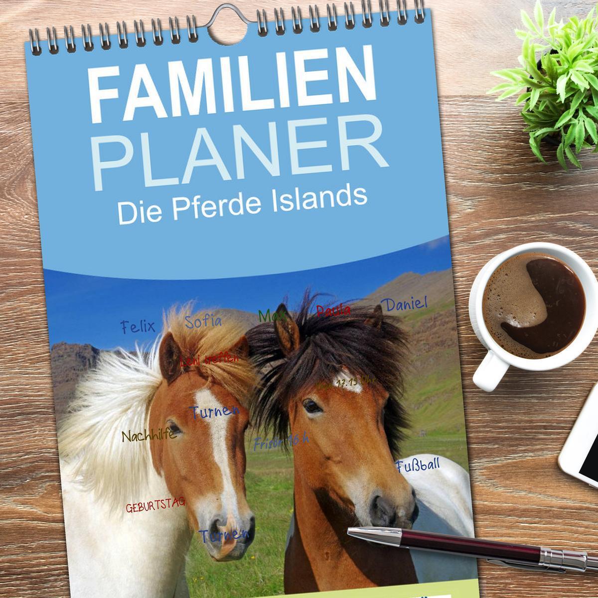 Bild: 9783457109304 | Familienplaner 2025 - Die Pferde Islands mit 5 Spalten...