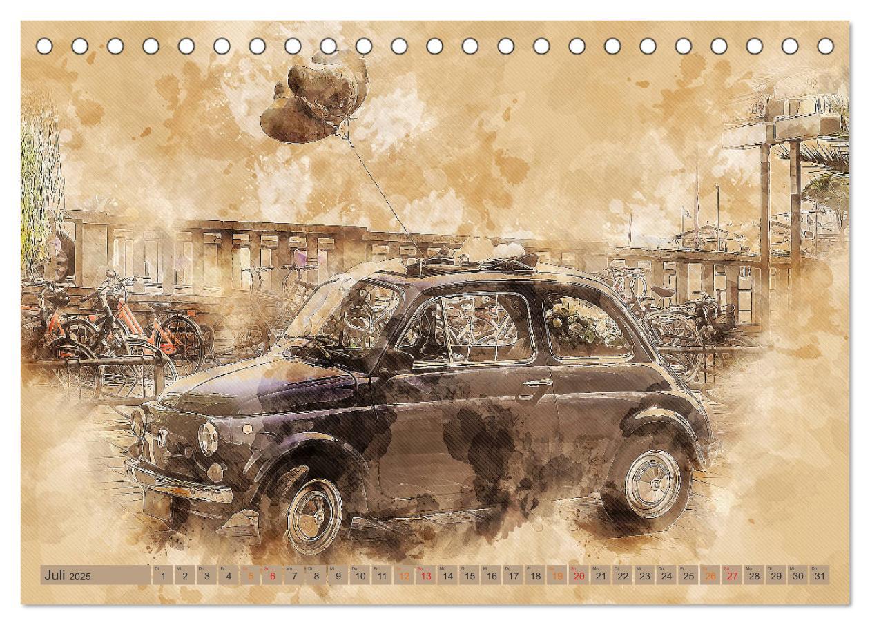 Bild: 9783435151103 | Kult-Autos, Nuova 500 (Tischkalender 2025 DIN A5 quer), CALVENDO...