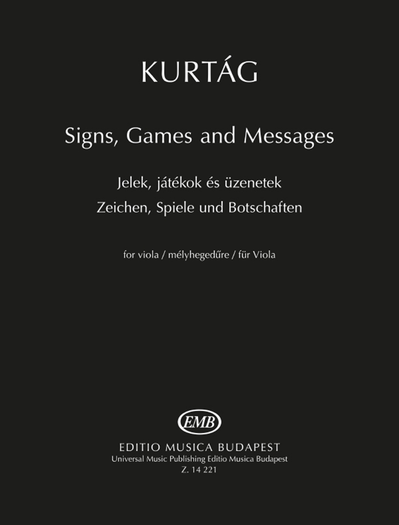 Cover: 9790080142219 | Zeichen, Spiele und Botschaften für Viola | Solo | György Kurtág