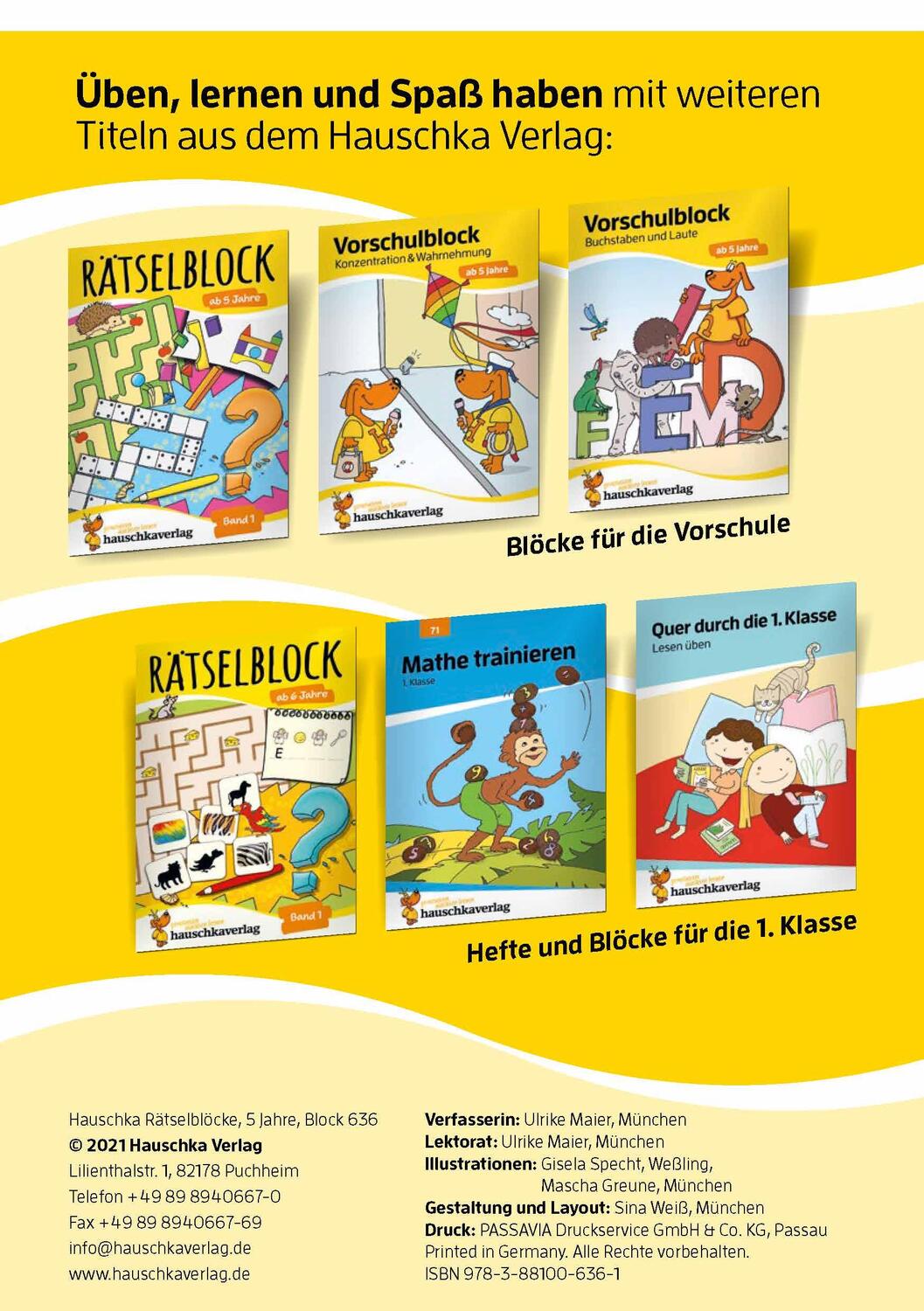 Bild: 9783881006361 | Rätselblock ab 5 Jahre, Band 2, A5-Block | Ulrike Maier | Taschenbuch