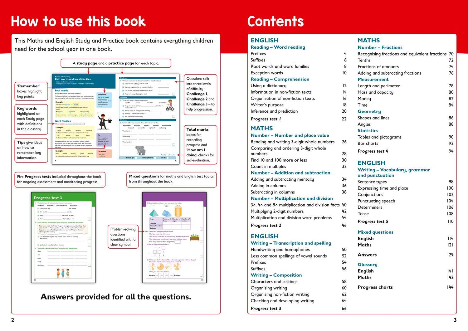 Bild: 9780008398798 | Year 3 Maths and English KS2 Targeted Study &amp; Practice Book | Ks2