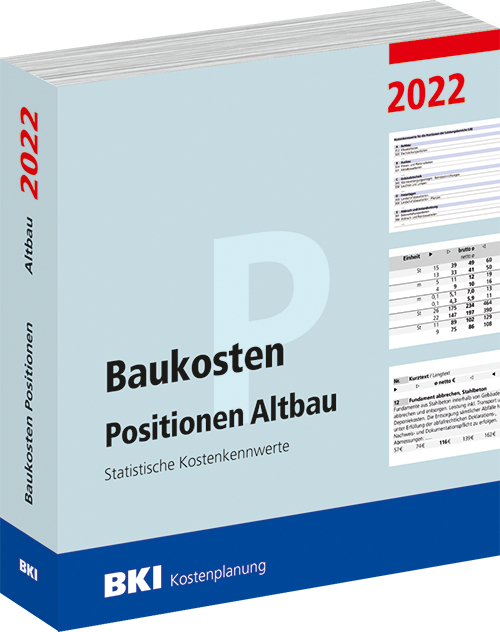 Cover: 9783481044572 | BKI Baukosten Positionen Altbau 2022 | Statistische Kostenkennwerte