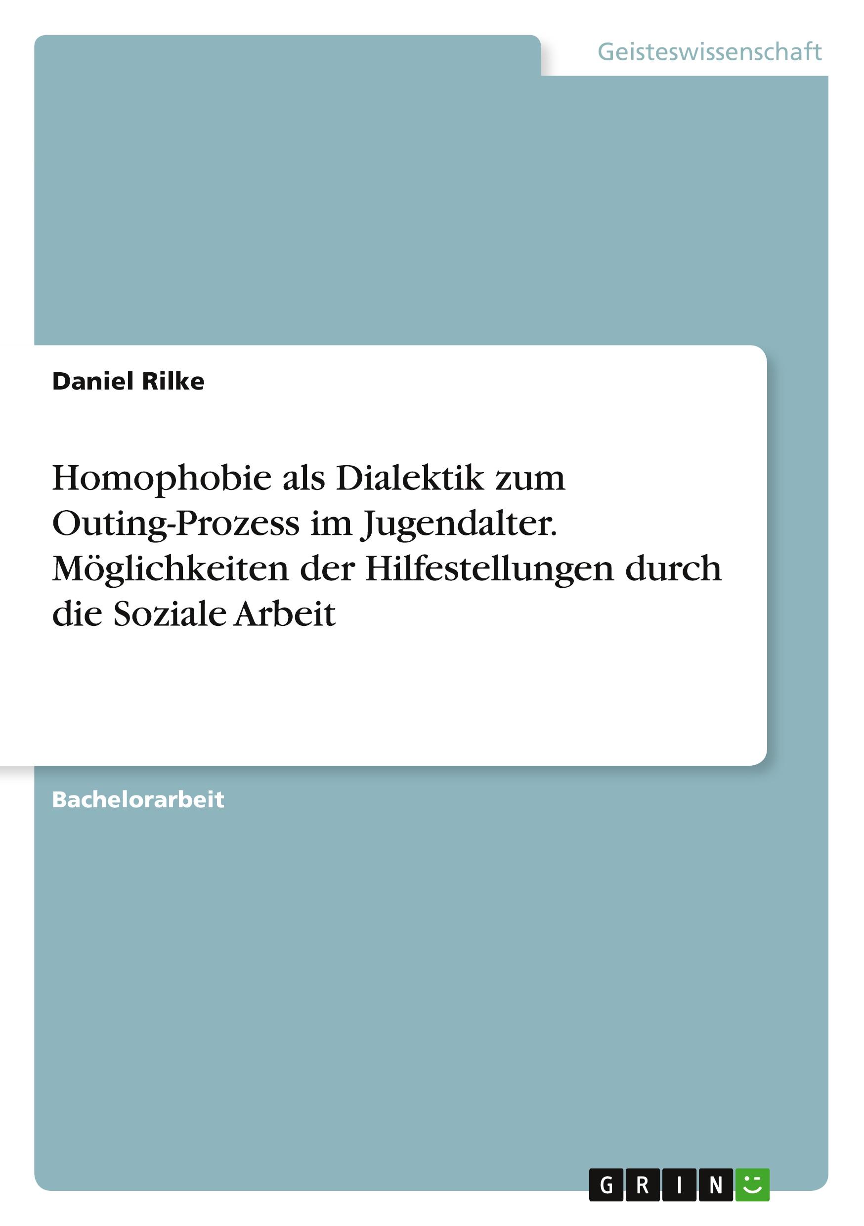 Cover: 9783668534551 | Homophobie als Dialektik zum Outing-Prozess im Jugendalter....