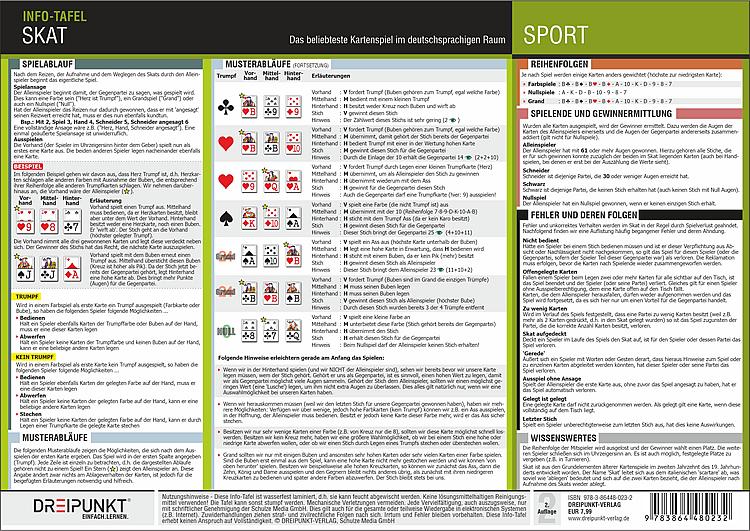 Rückseite: 9783864480232 | Skat | Das beliebteste Kartenspiel im deutschsprachigen Raum | Schulze