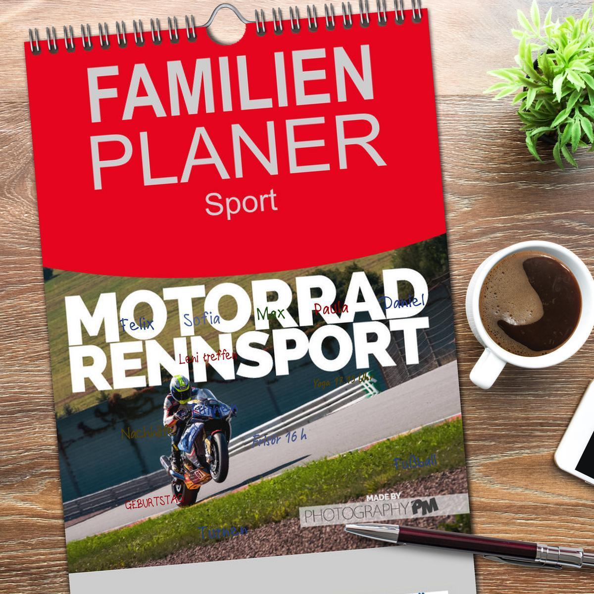 Bild: 9783457108697 | Familienplaner 2025 - Motorrad Rennsport mit 5 Spalten...