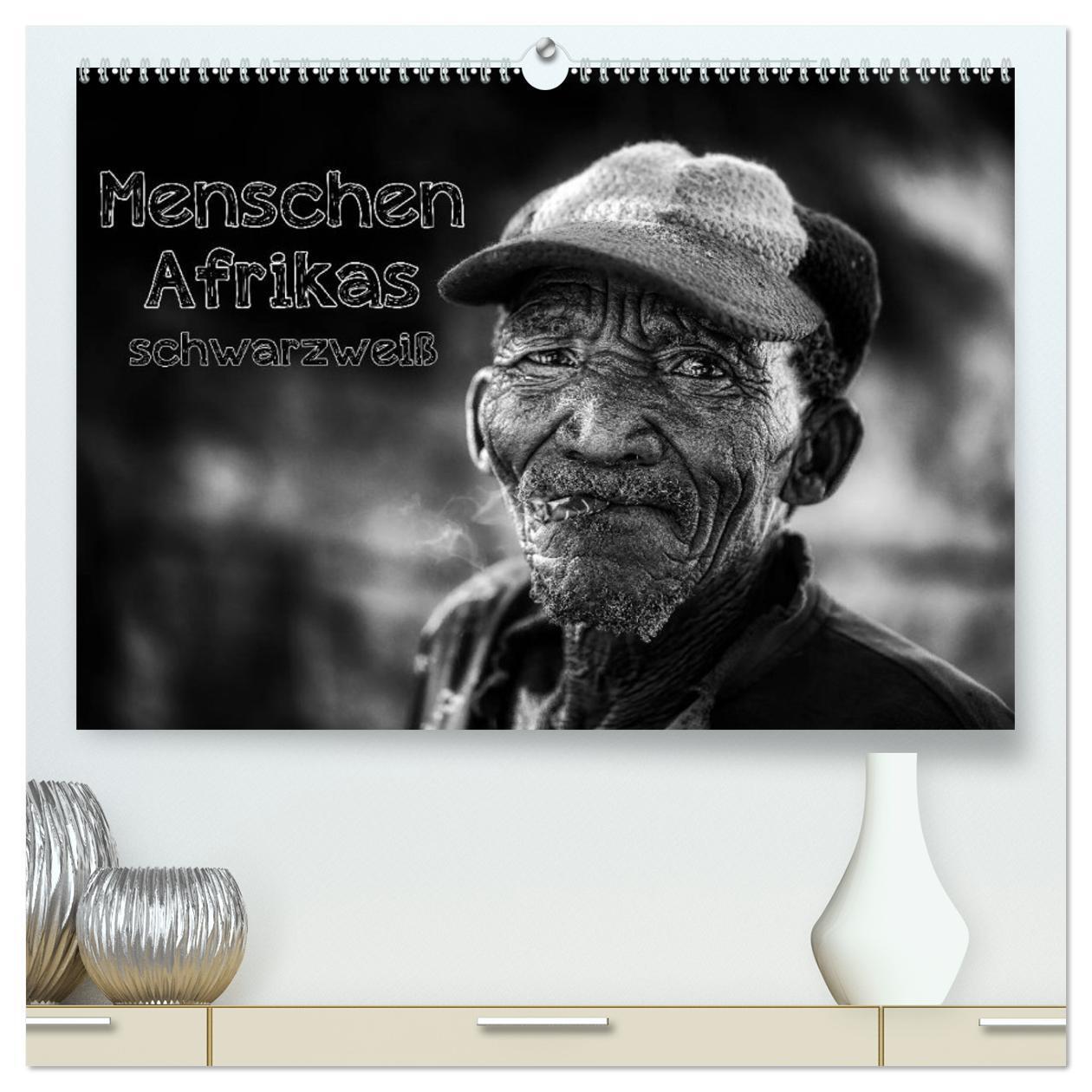 Cover: 9783435576951 | Menschen Afrikas schwarzweiß (hochwertiger Premium Wandkalender...