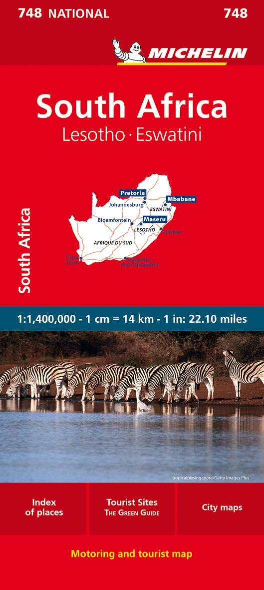 Cover: 9782067259898 | Michelin Südafrika | Straßen- und Tourismuskarte 1: 1.400.000 | 2023