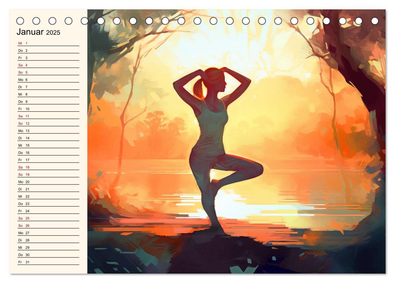 Bild: 9783383905070 | Stille, Stärke und Yoga (Tischkalender 2025 DIN A5 quer), CALVENDO...