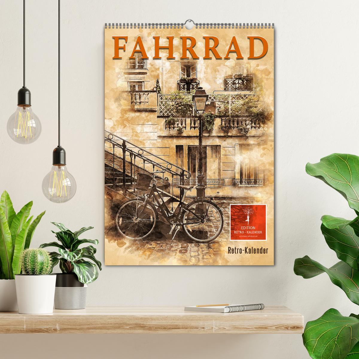 Bild: 9783435929931 | Fahrrad - Retro-Kalender (Wandkalender 2025 DIN A2 hoch), CALVENDO...