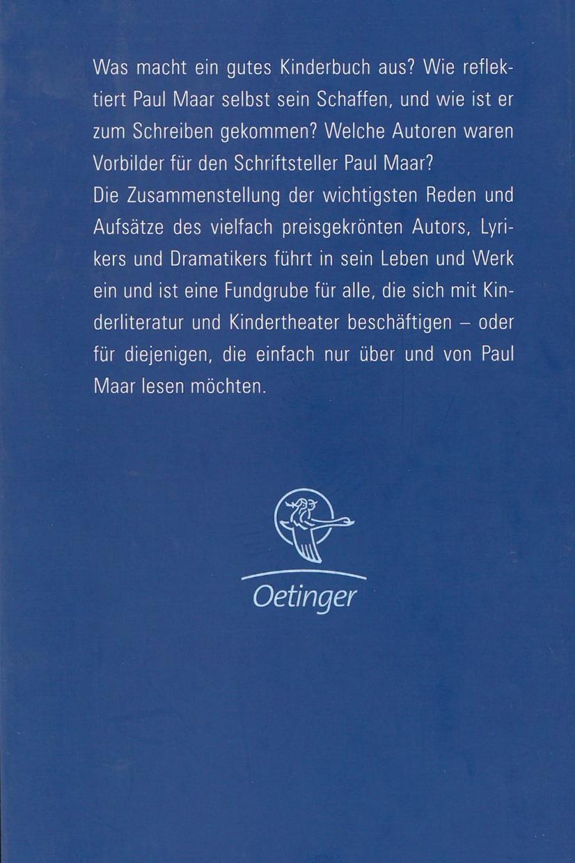 Rückseite: 9783789142598 | Vom Lesen und Schreiben. Reden und Aufsätze zur Kinderliteratur | Maar