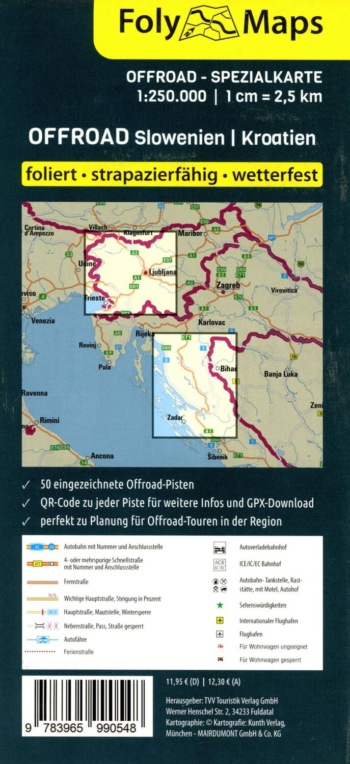 Bild: 9783965990548 | FolyMaps OFFROAD Slowenien Kroatien 1:250 000 | GmbH (u. a.) | Deutsch