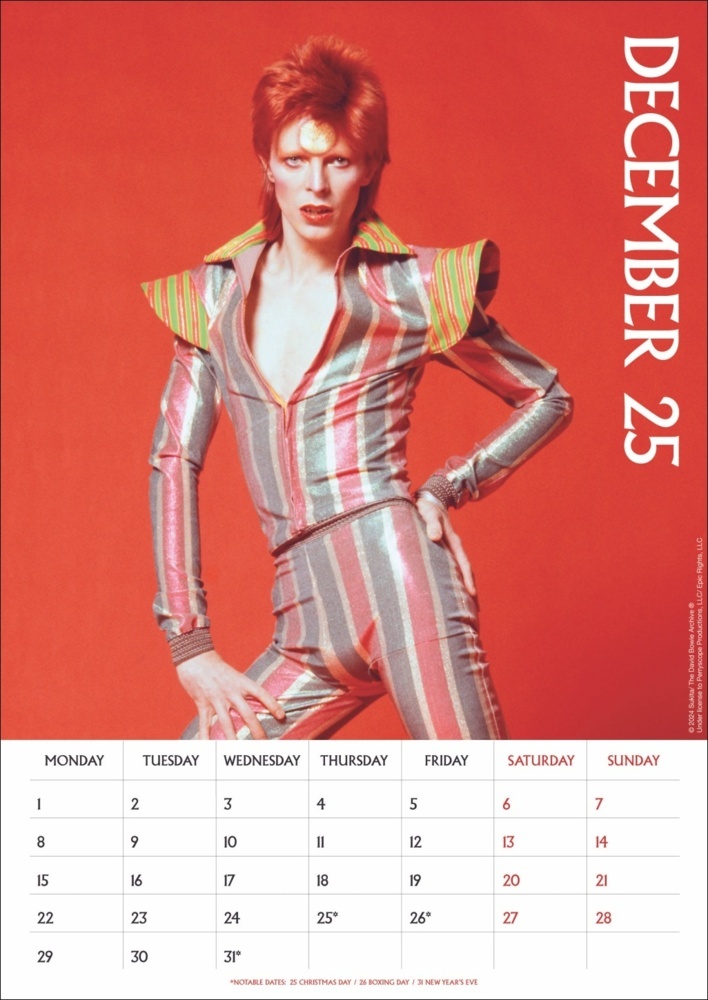 Bild: 9783840196713 | David Bowie Posterkalender 2025 | Kalender | Spiralbindung | 14 S.