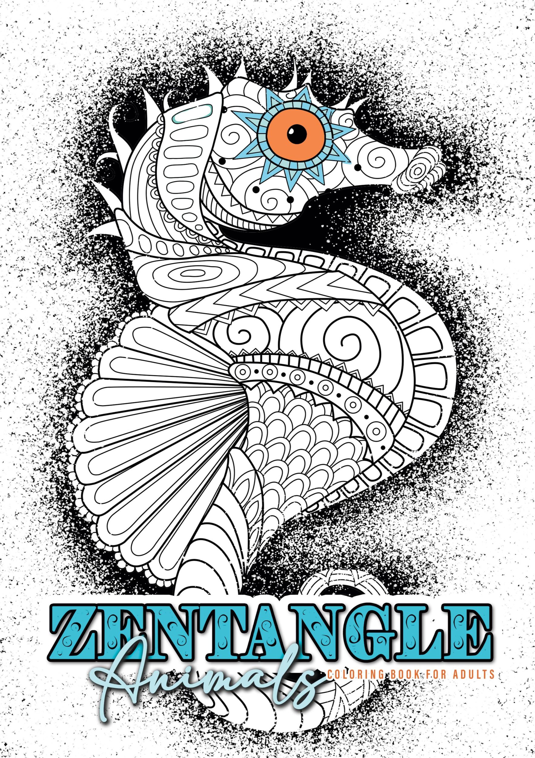 Cover: 9783758425028 | Zentangle Animals Coloring Book for Adults | Monsoon Publishing | Buch