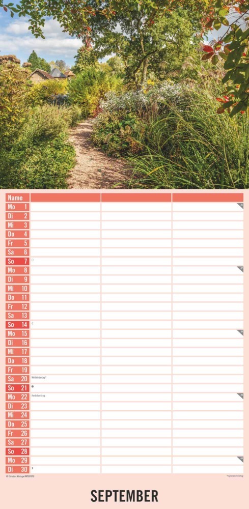 Bild: 4251732343262 | Alpha Edition - Gartenzauber 2025 Streifenplaner, 22x45cm, Kalender...