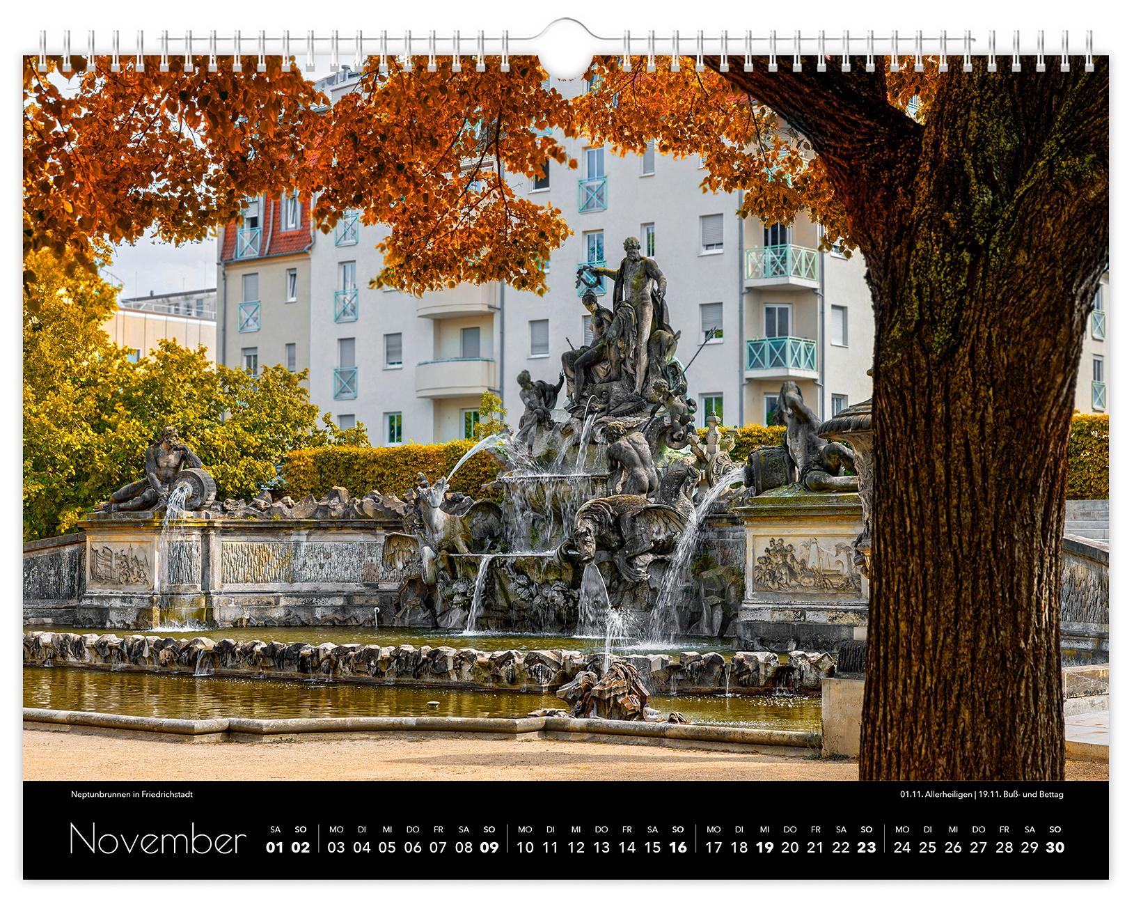 Bild: 9783910680586 | Kalender Dresden Elbflorenz 2025 | 40 x 30 cm schwarzes Kalendarium