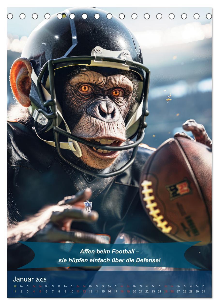 Bild: 9783457163191 | American Football mit tierischem Humor (Tischkalender 2025 DIN A5...