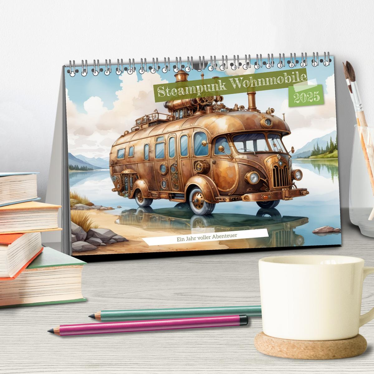 Bild: 9783457150658 | Steampunk Wohnmobile (Tischkalender 2025 DIN A5 quer), CALVENDO...