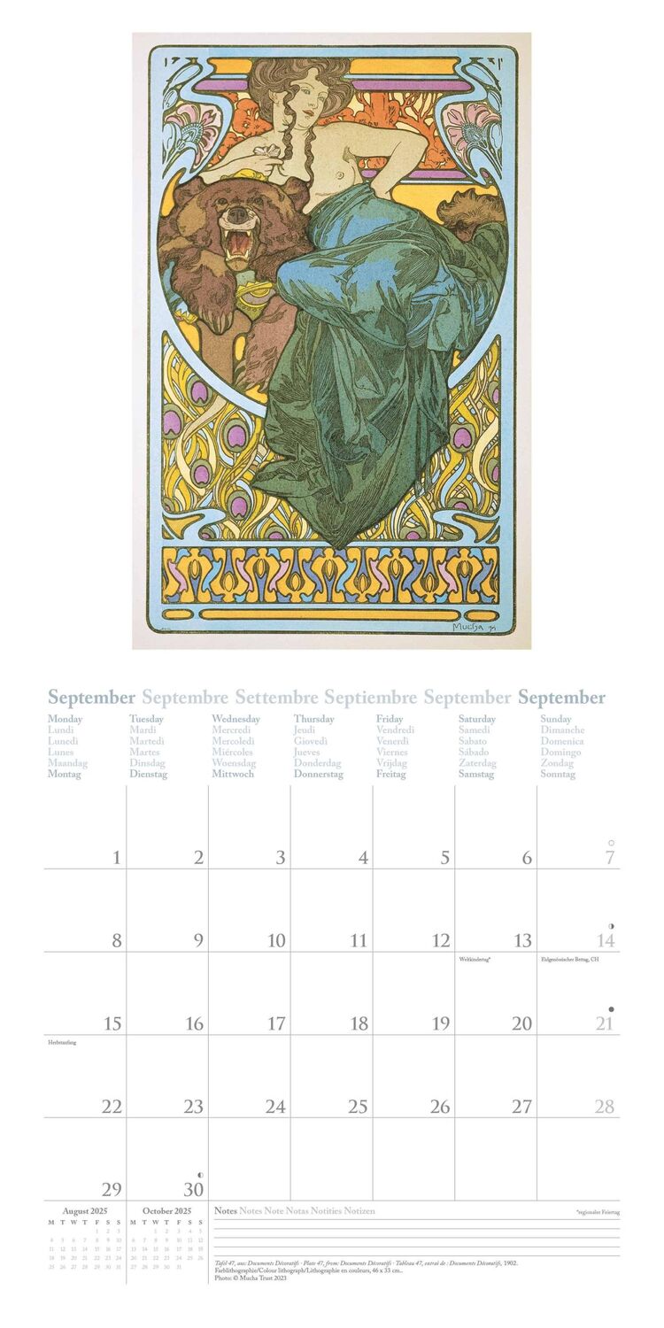 Bild: 4002725994134 | Mucha 2025 - Wand-Kalender - Broschüren-Kalender - 30x30 -30x60...