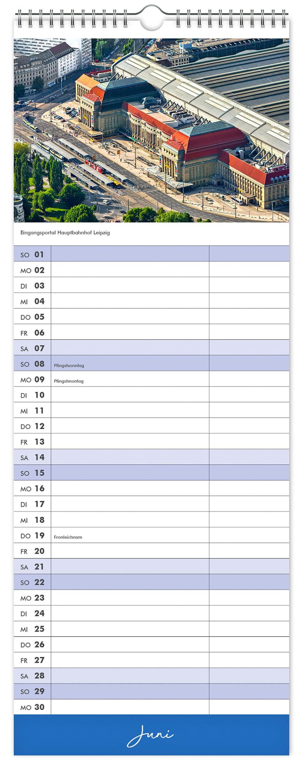 Bild: 9783910680746 | Küchenkalender Leipzig 2025 | 15 x 40cm weißes Kalendarium | Kalender