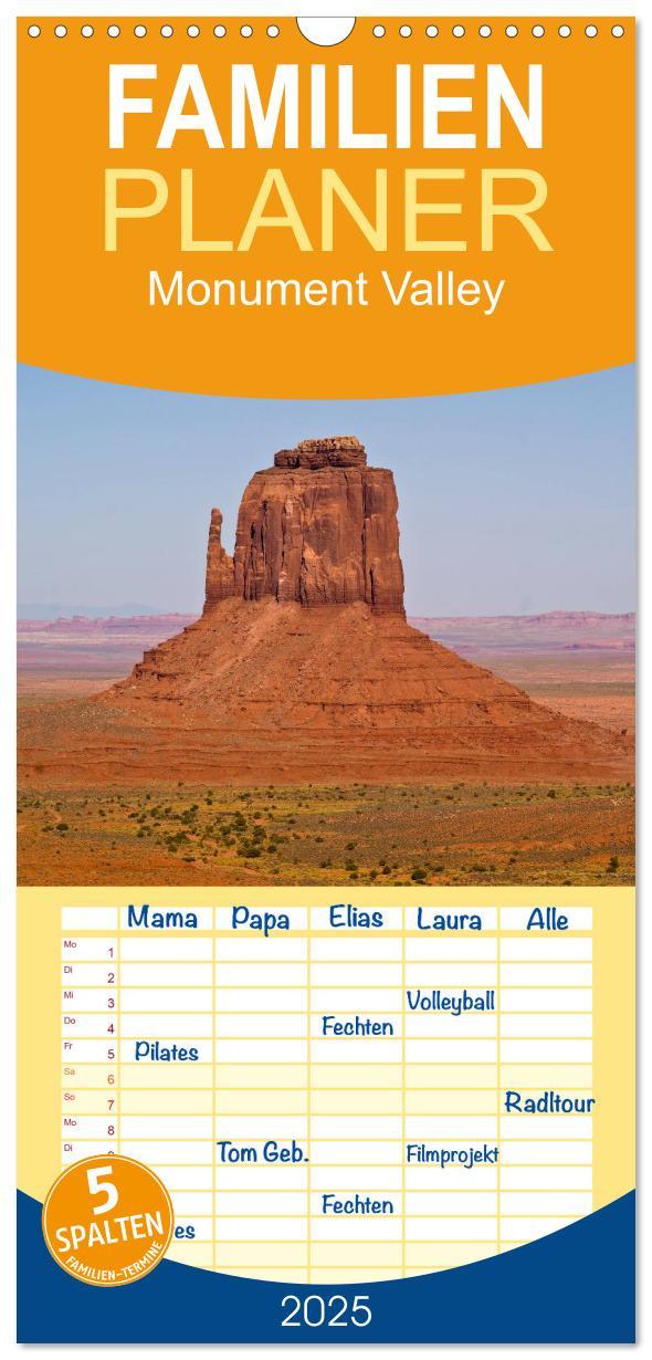 Cover: 9783457118016 | Familienplaner 2025 - Monument Valley mit 5 Spalten (Wandkalender,...