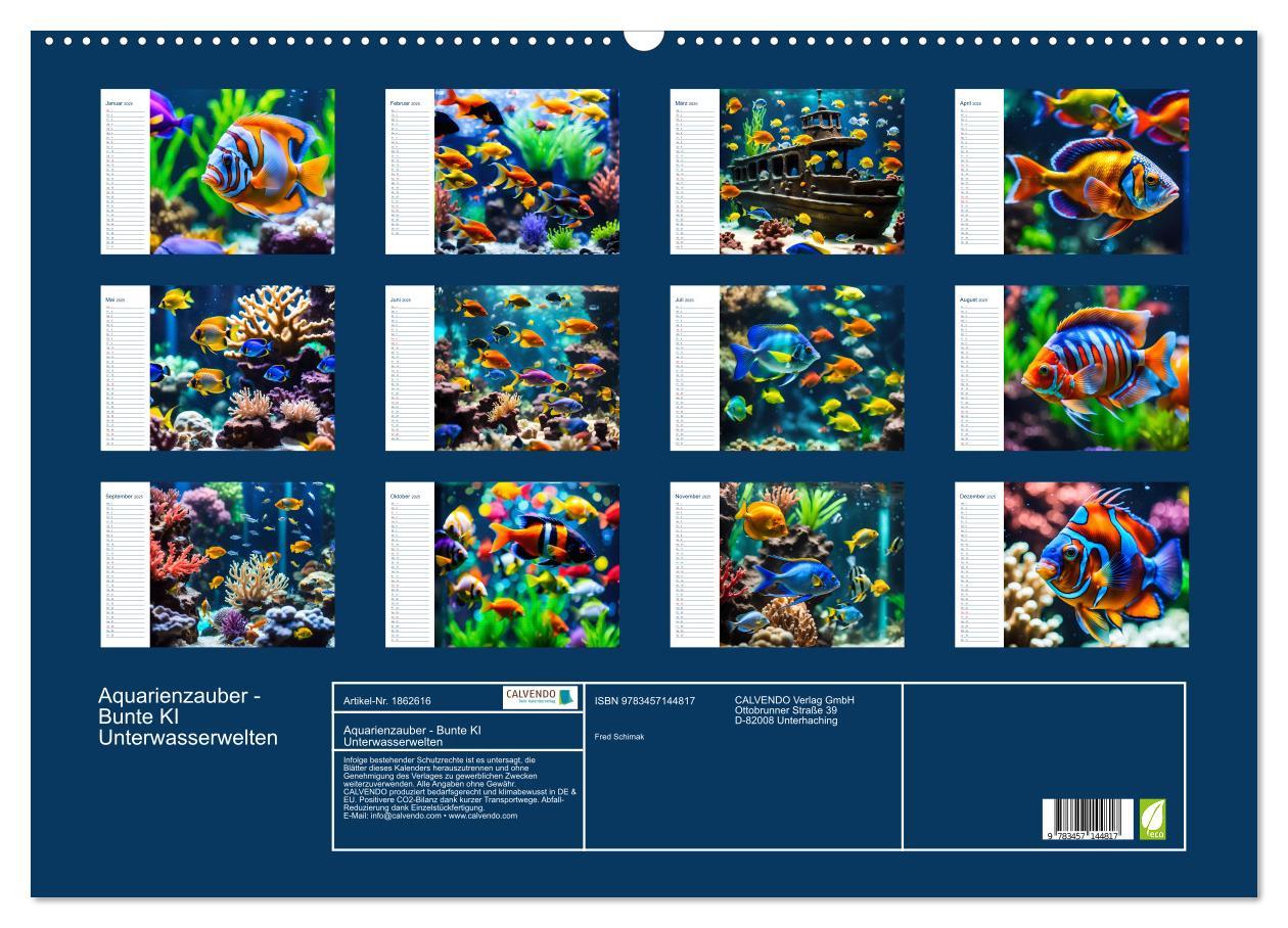 Bild: 9783457144817 | Aquarienzauber - Bunte KI Unterwasserwelten (Wandkalender 2025 DIN...