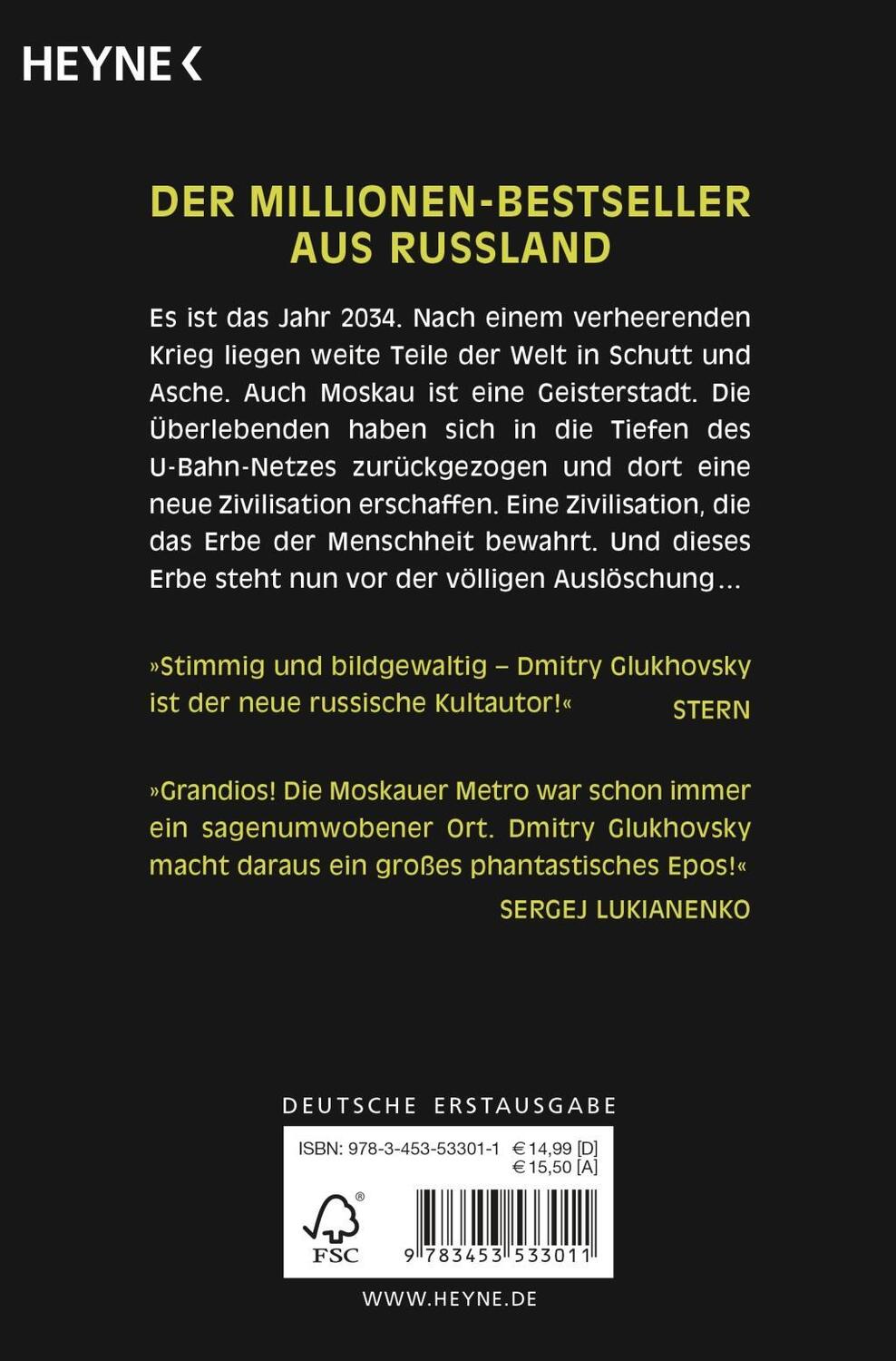 Bild: 9783453533011 | Metro 2034 | Dmitry Glukhovsky | Taschenbuch | METRO-Romane | Deutsch