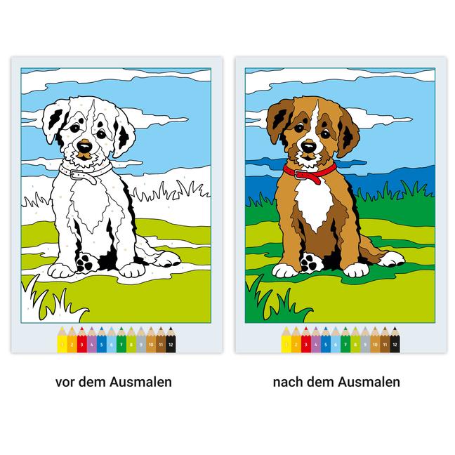 Bild: 9783473489374 | Ravensburger CreArt Malen nach Zahlen ab 5: Tierkinder, Malbuch, 24...