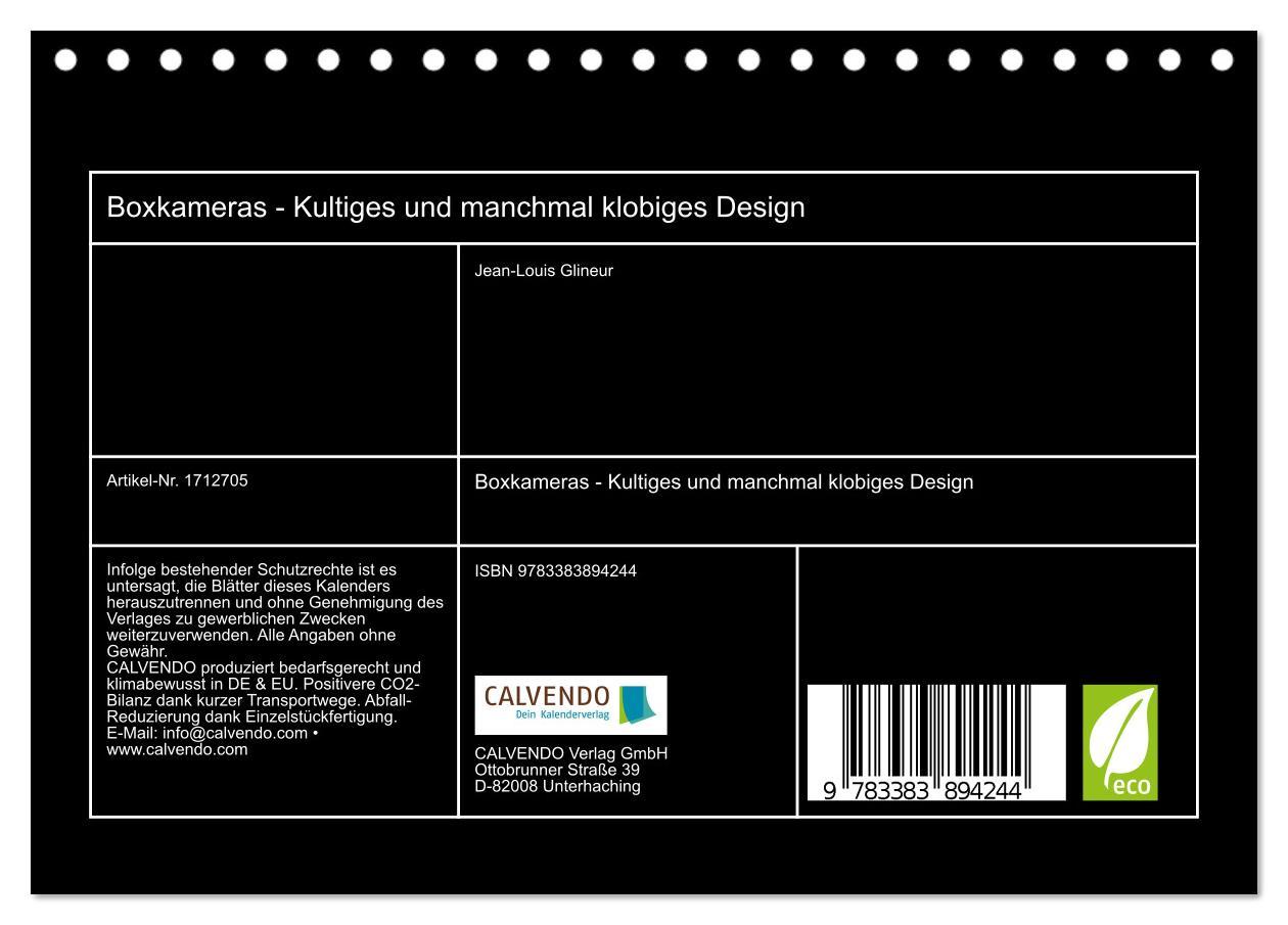 Bild: 9783383894244 | Boxkameras - Kultiges und manchmal klobiges Design (Tischkalender...