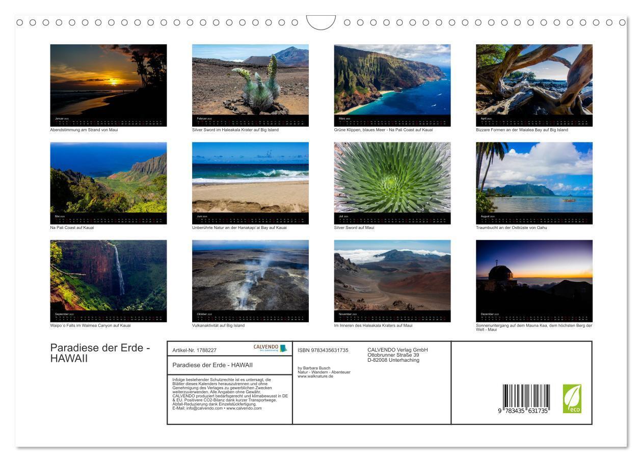 Bild: 9783435631735 | Paradiese der Erde - HAWAII (Wandkalender 2025 DIN A3 quer),...