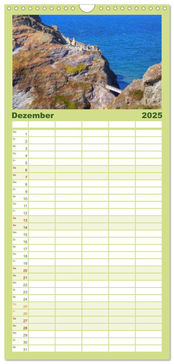 Bild: 9783457117477 | Familienplaner 2025 - Cornwall mit 5 Spalten (Wandkalender, 21 x 45...