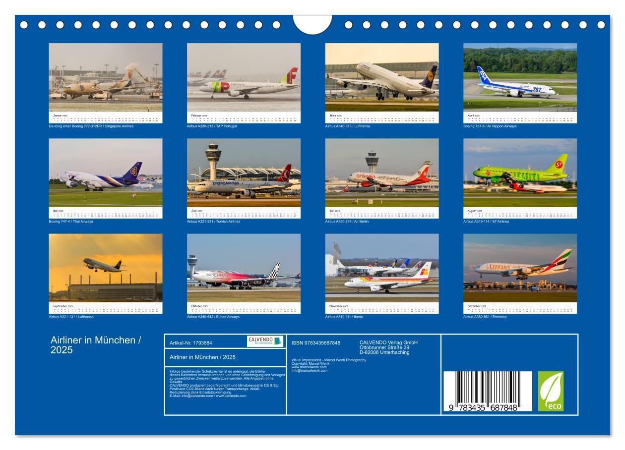 Bild: 9783435687848 | Airliner in München / 2025 (Wandkalender 2025 DIN A4 quer),...